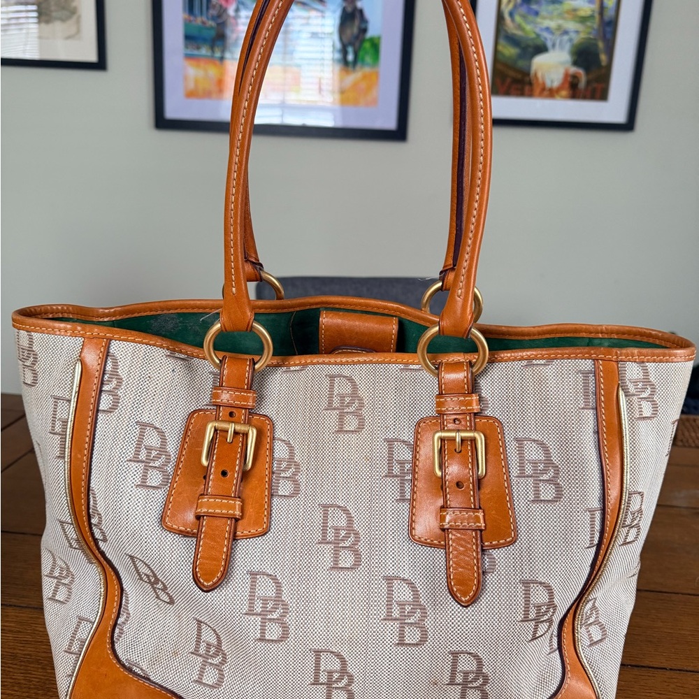Dooney & Bourke Tan and Brown Tote Bag
